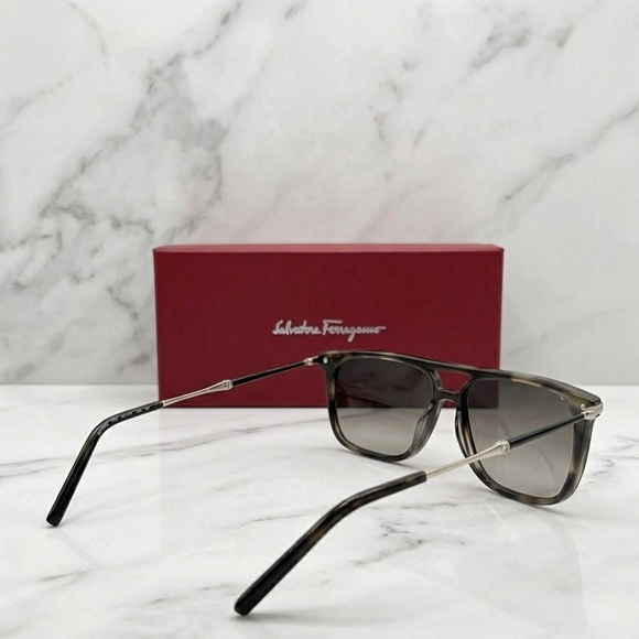 Salvatore Ferragamo SF966S Square Aviator Sunglasses Tortoise Made in Italy - Picture 2 of 10